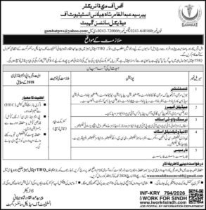 Pir Abdul Qadir Shah Jeelani Institute Of Medical Jobs 2026