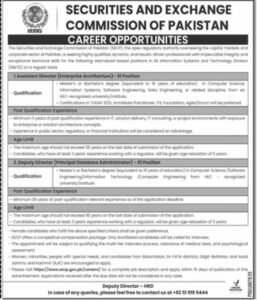 Securities and Exchange Commission Of Pakistan SECP Jobs 2026