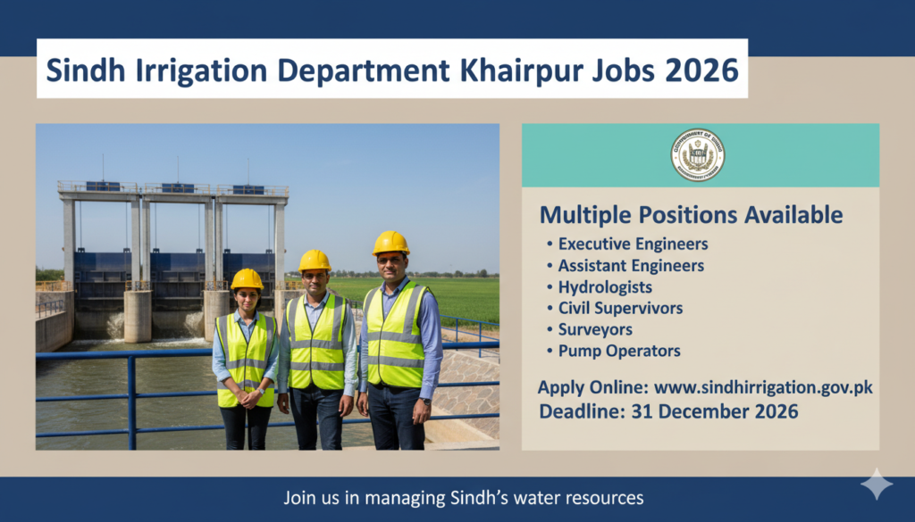 Sindh Irrigation Department Khairpur Jobs 2026