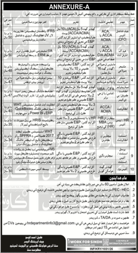 Sindh Energy Holding Company Pvt Ltd Karachi Jobs Notice