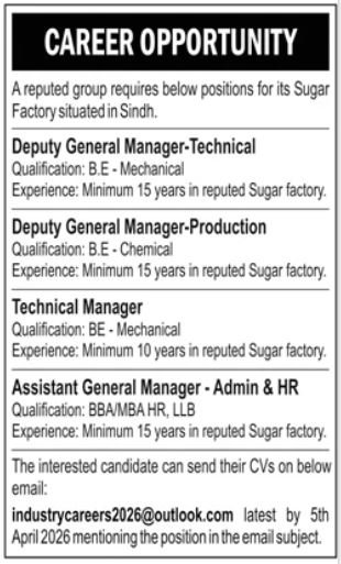 Latest Sugar Group Management Posts 2026