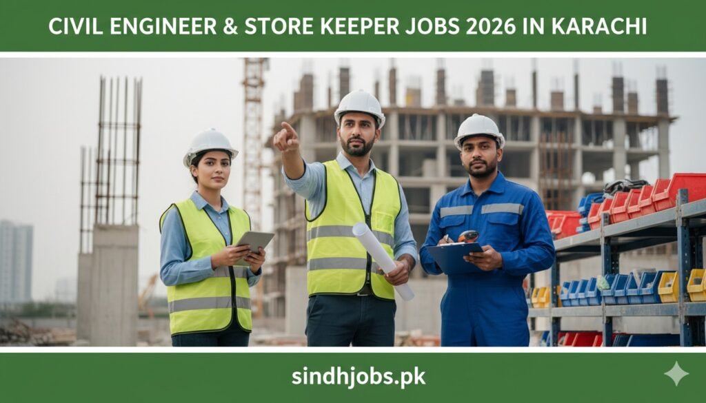 Civil Engineer & Store Keeper Jobs 2026 In Karachi