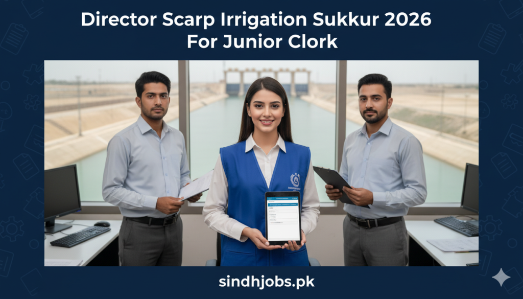 Director Scarp Irrigation Sukkur Jobs 2026 For Junior Clerk