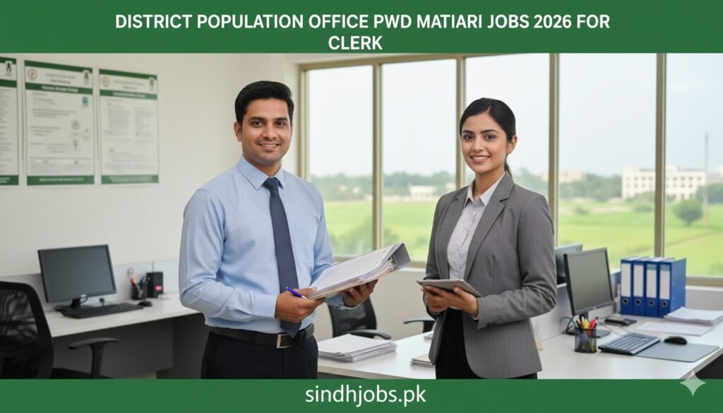 District Population Office PWD Matiari Jobs 2026 For Clerk