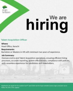 Engro Fertilizers Talent Acquisition Officer Head Office Karachi Jobs