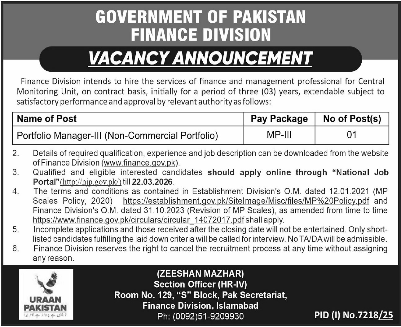 Finance Division Jobs Announcement in 2026