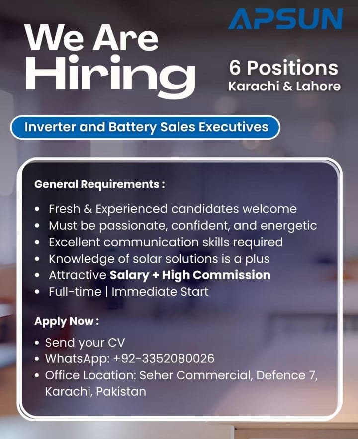 Inverter & Battery Sales Executives 2026