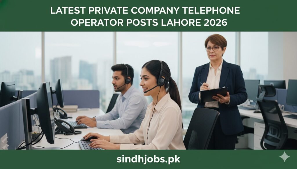Latest Private Company Telephone Operator Posts Lahore 2026