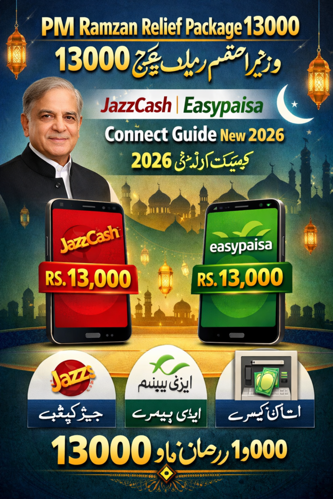 PM Ramzan Relief Package 13000 JazzCash Easypaisa Connect Guide New 2026