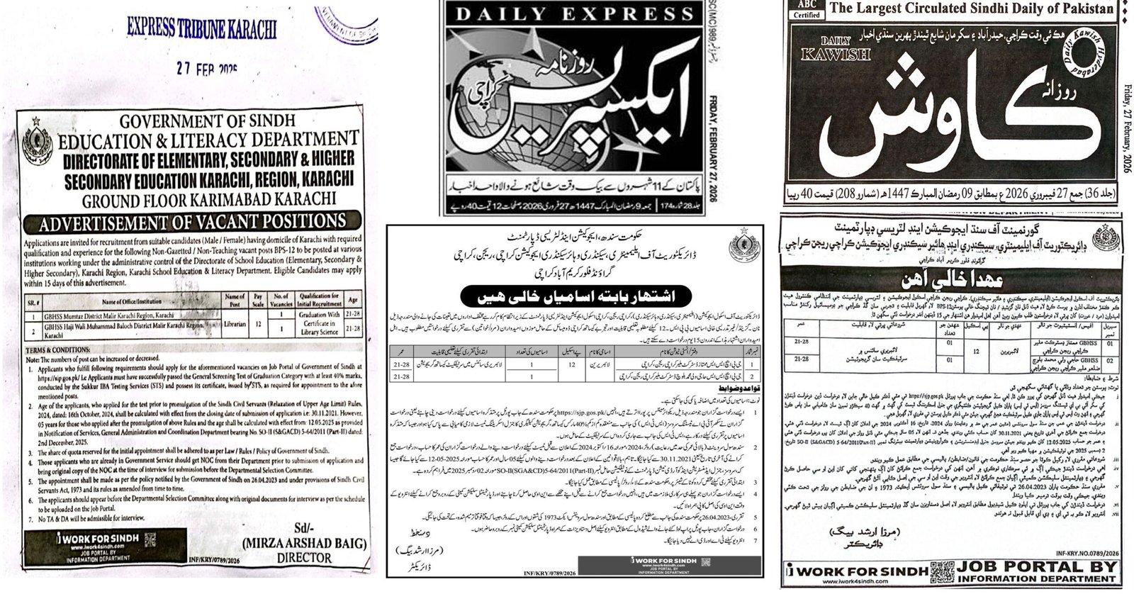 BPS-12 Librarian SJP Jobs 2026