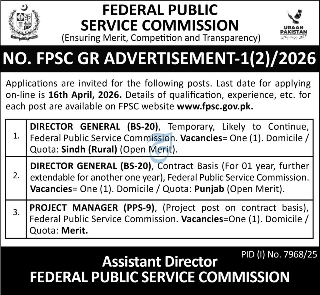 Apply For Jobs at Federal Public Service Commission FPSC