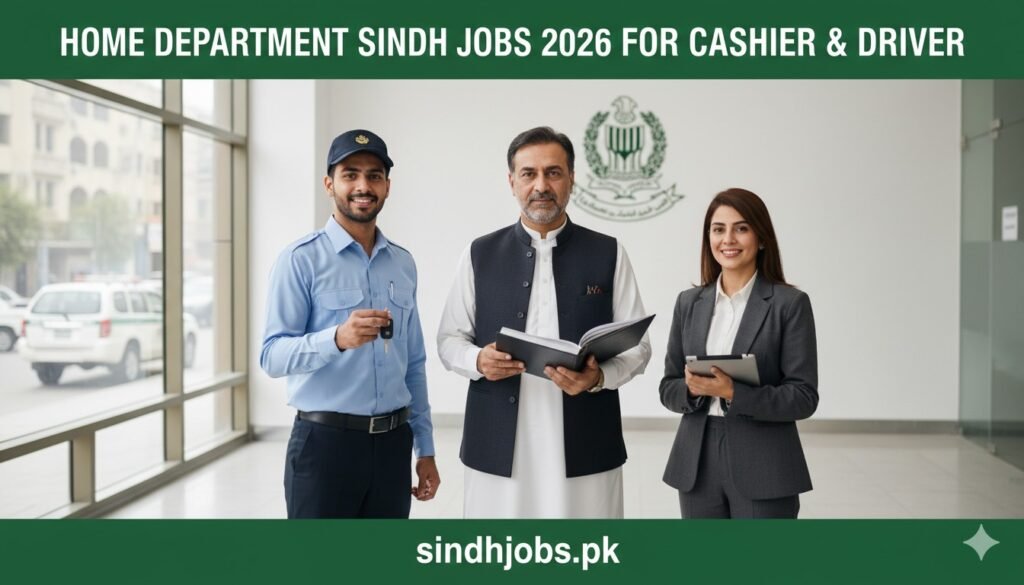 Home Department Sindh Jobs 2026 For Cashier & Driver