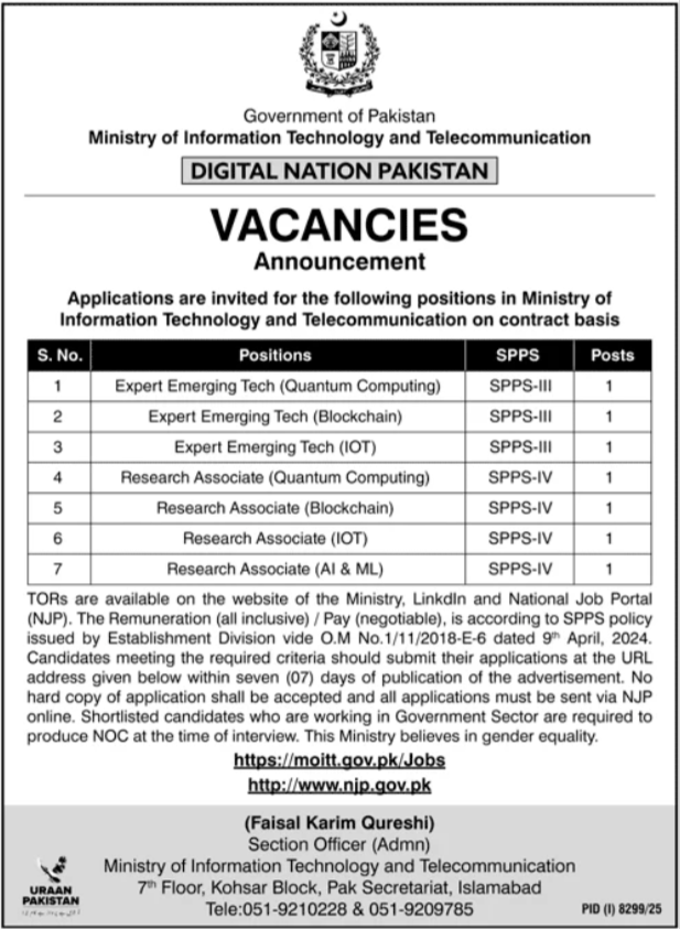 Jobs at Ministry Of Information Technology and Telecommunication 2026