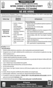 Jobs at NADRA National Database and Registration Authority 2026