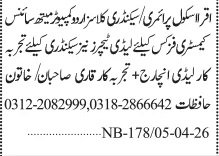 Latest Iqra School Teaching Jobs in Sindh 2026