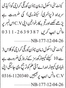 Latest The Kent City School Teaching Jobs in Karachi 2026