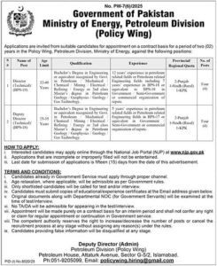 Ministry Of Energy Petroleum Division Jobs 2026 Online Apply