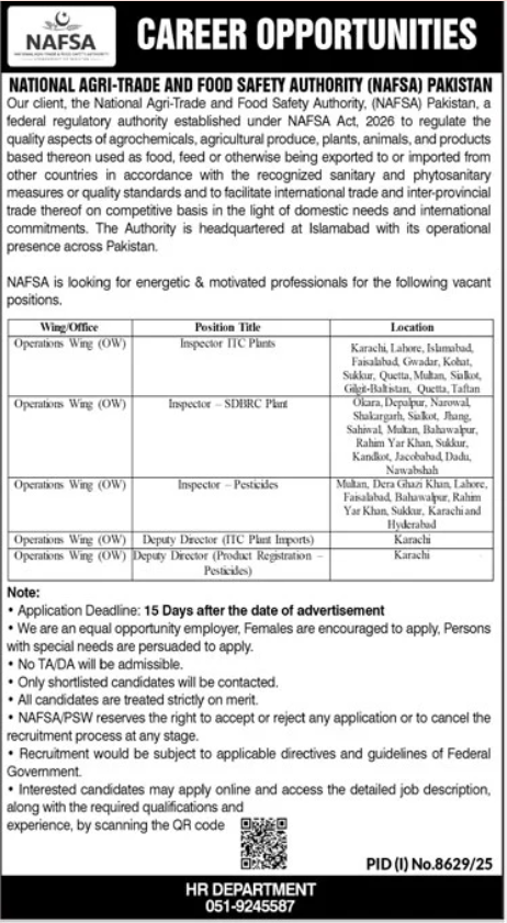 National Agri Trade and Food Safety Authority NAFSA Jobs 2026