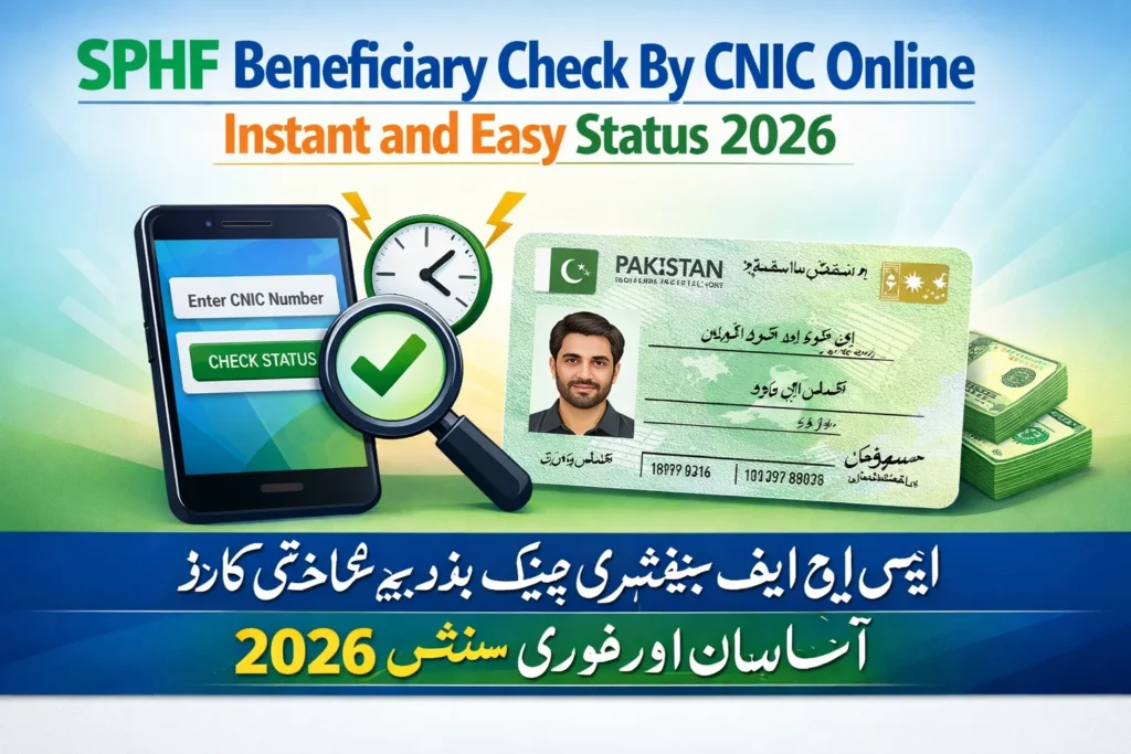 SPHF Beneficiary Status Check By CNIC 2026 Online