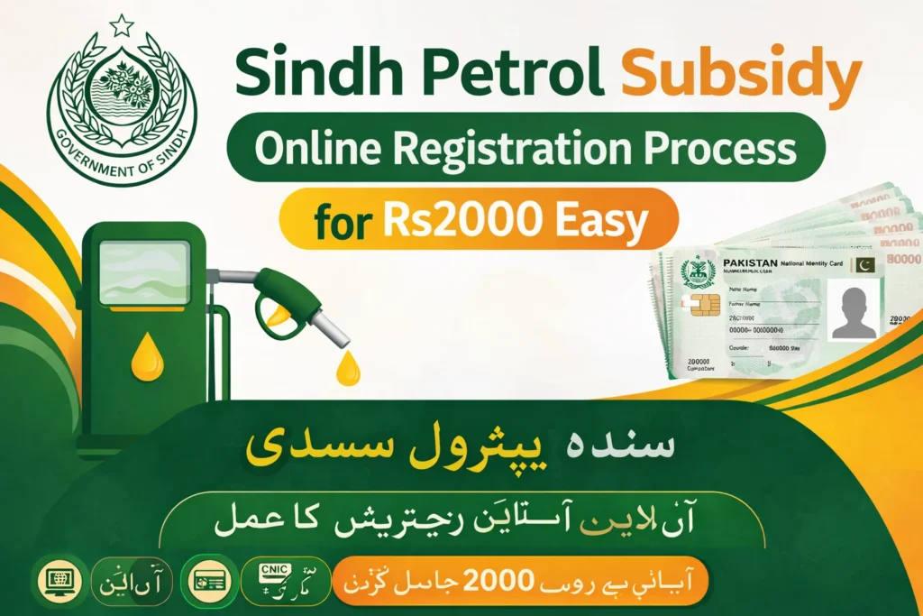 Sindh Petrol Subsidy Online Registration Process for Rs2000 Easy