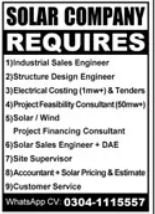 Today Solar Company Karachi Jobs 2026