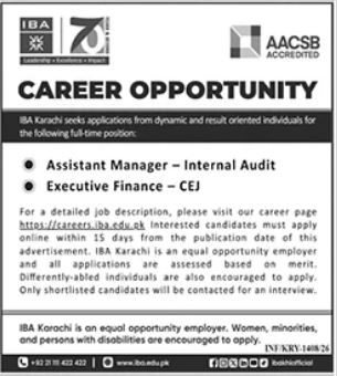Institute Of Business Administration IBA  Jobs 2026
