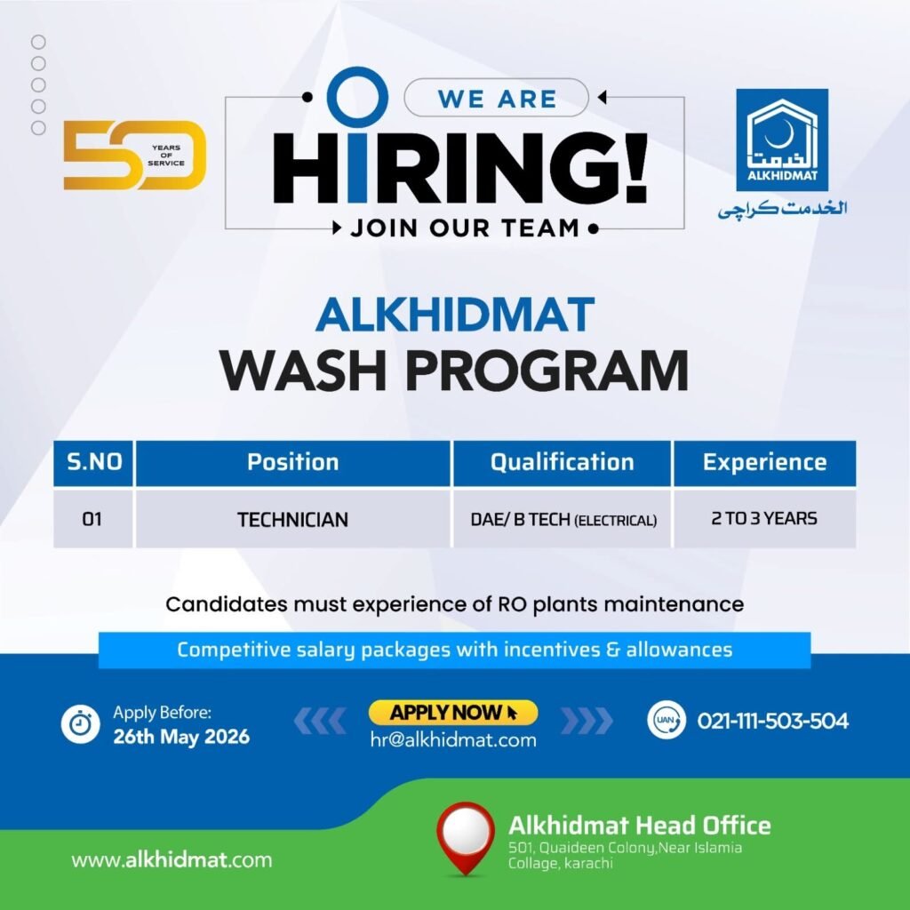 Alkhidmat Foundation Hospital NGO Karachi Career Jobs