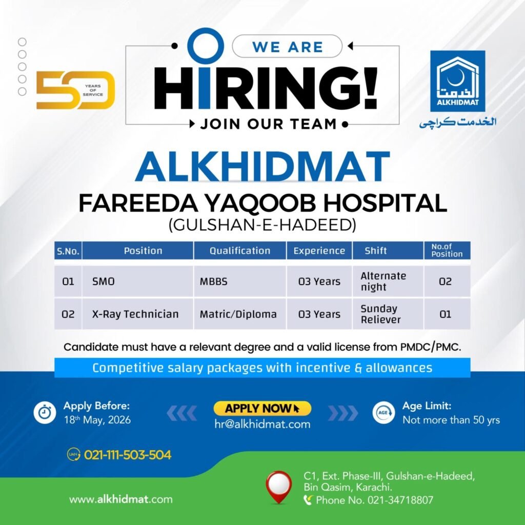 Career Jobs at Alkhidmat Foundation NGO Karachi 2026