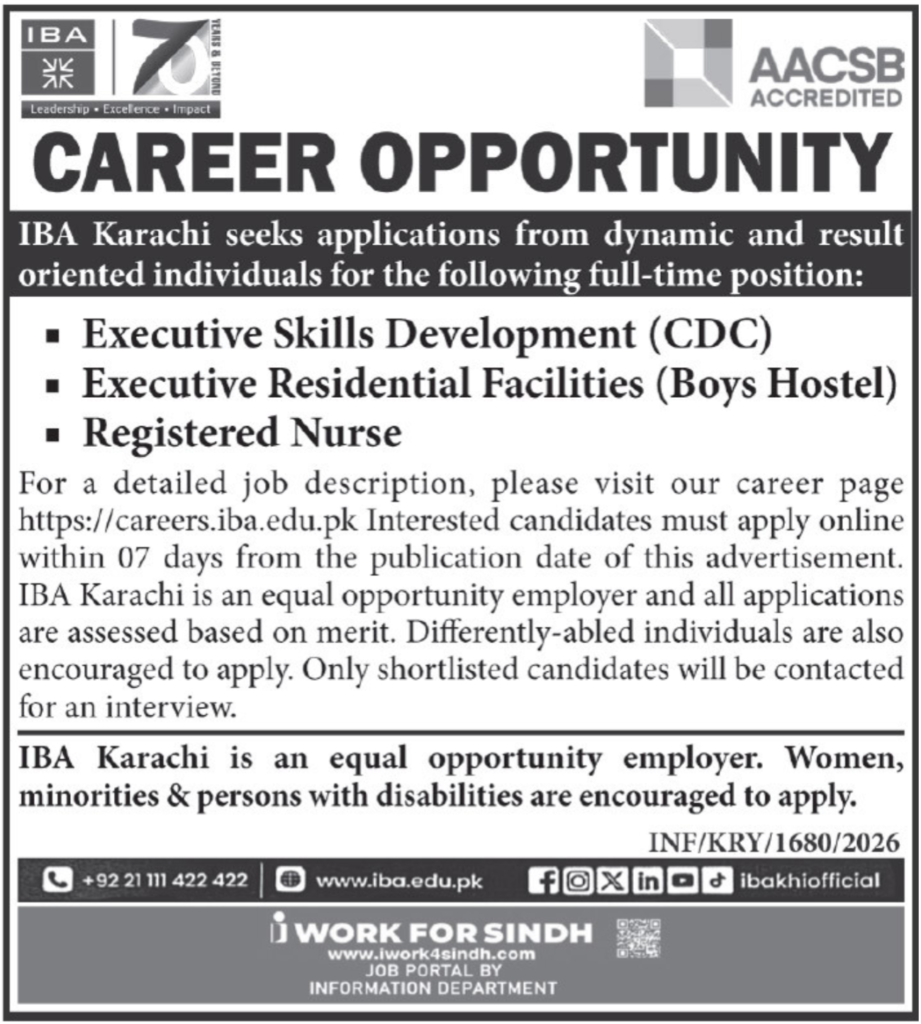 Career Opportunities at Institute Of Business Administration IBA