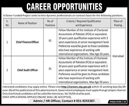 Donor Funded Project Staff Jobs 2026 Urgent Basis Posts