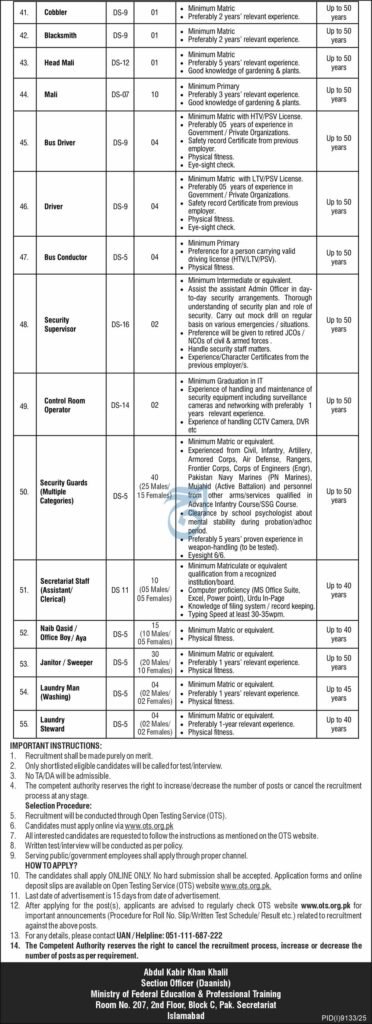 Apply for Jobs At Ministry Of Federal Education 2026