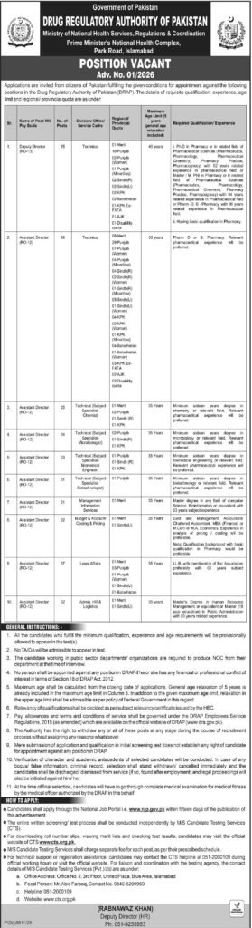 Jobs in Ministry of National Health Services Announces 2026