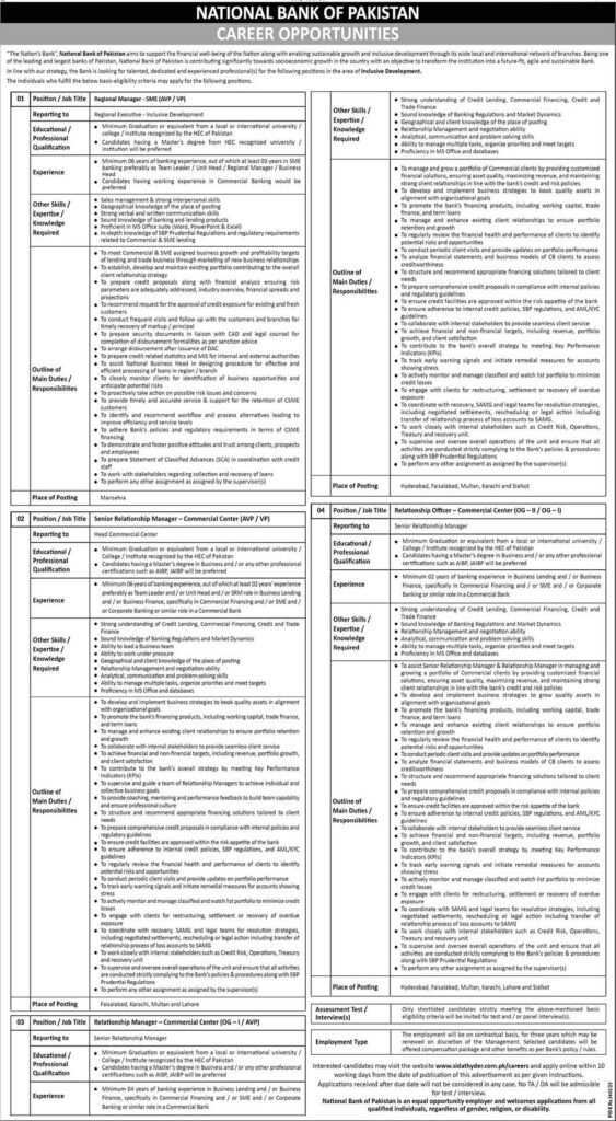 National Bank Of Pakistan NBP Jobs New Announcement 2026