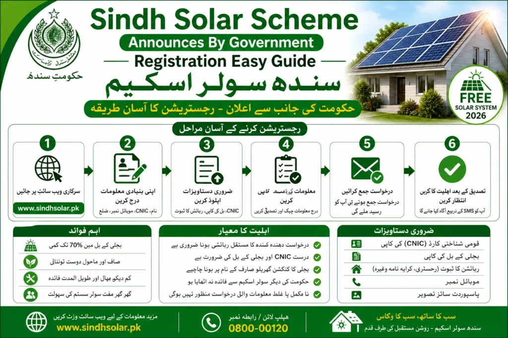 Sindh Solar Scheme Announces By Government Registration Easy Guide