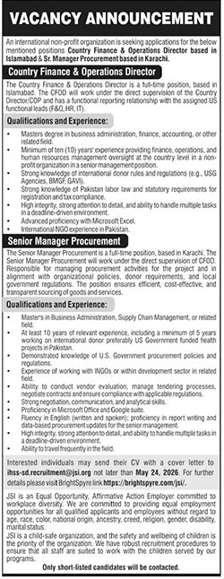 Urgent Jobs At Non Profit Organization NGO Sindh