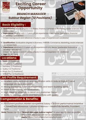Latest Kashf Foundation Management Posts 2026
