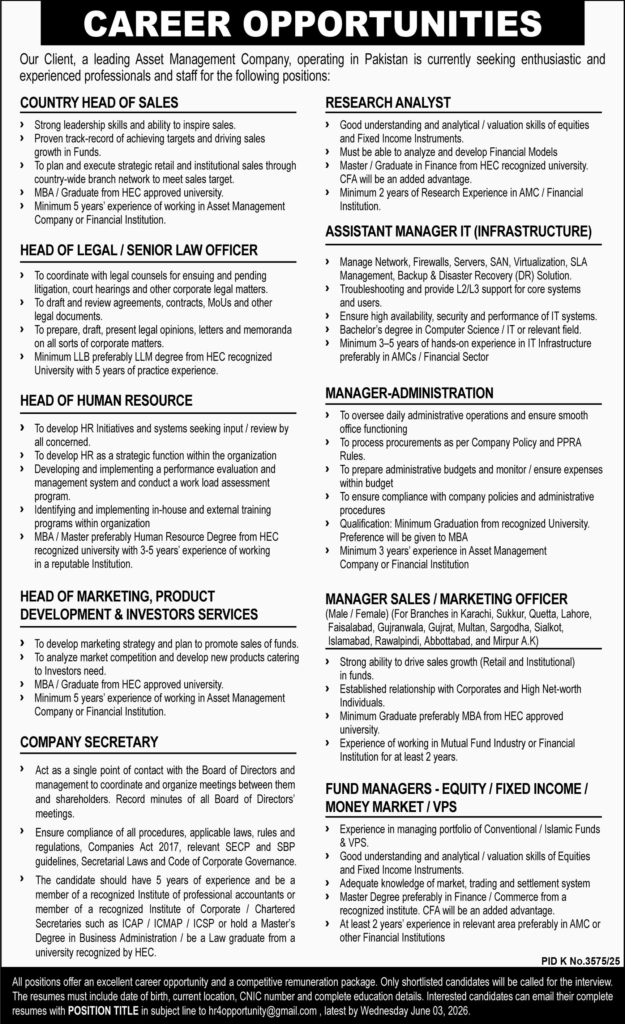 Career Opportunities At Private Company