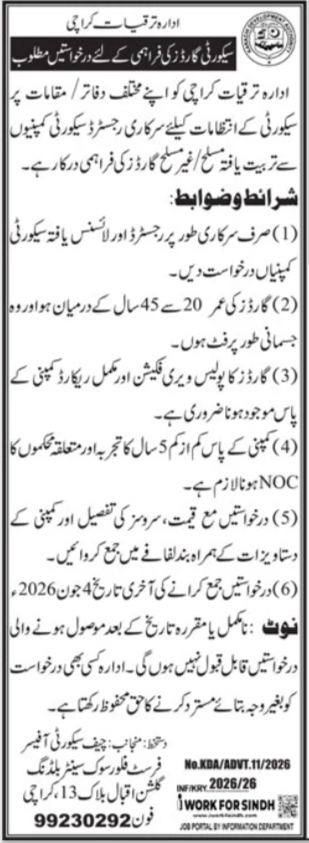 Planning & Development Department Sindh Jobs 2026