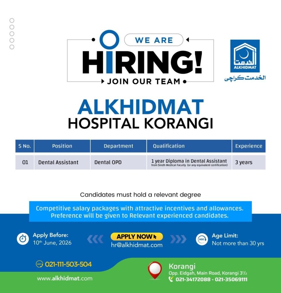 Alkhidmat Foundation Hospital Korangi Karachi Jobs 2026
