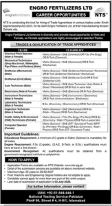 Apply For Jobs in Engro Fertilizers Limited Company 2026