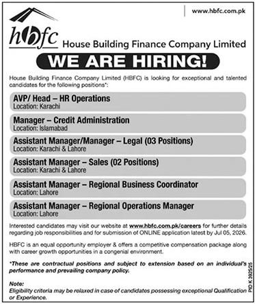 House Building Finance Company HBFCL Jobs 2026