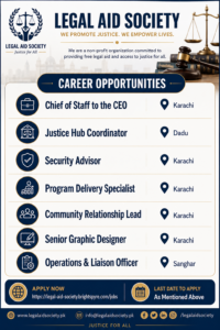 LEGAL AID SOCIETY NGO Jobs in Sindh 2026