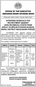 Office Of Executive Engineer Rohri Division Sindh Jobs 2026