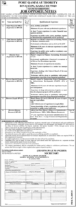 Vacancies At Port Qasim Authority PQA Karachi 2026