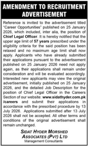 Sidat Hyder Chief Legal Officer Jobs 2026