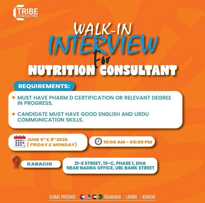 Nutrition Consultant Walk-In: Female Jobs Now