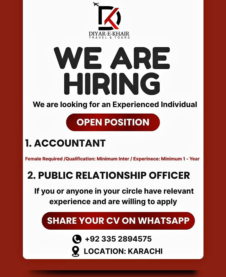 Accountant/PRO Jobs 2026 in Karachi