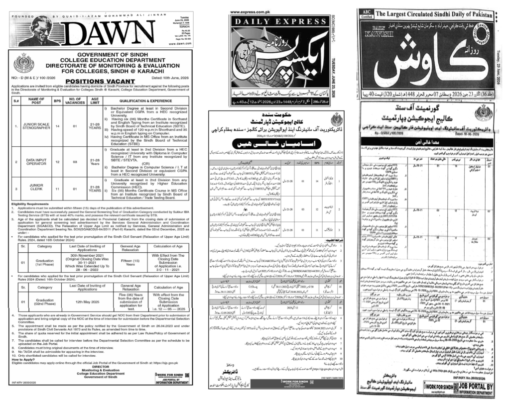 BPS-11 Junior Clerk SJP Jobs 2026