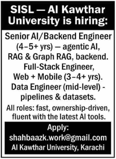Al Kawthar University Jobs 2026 Apply Now
