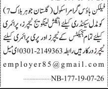 Falcon House Grammar School Jobs in Karachi 2026